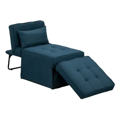 (Blue) Mito 3in1 - Pouffe Stool, Recliner Chair & Bed