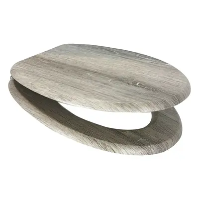 Grey Oak MDF Toilet Seat