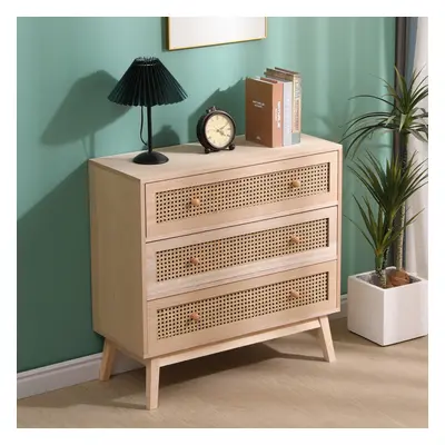 Rattan Drawer Chest Cabinet Bedside Table Storage Unit Nightstand