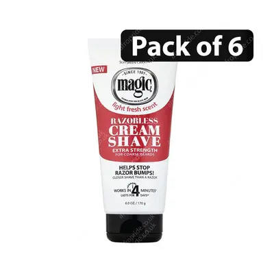 (Pack of 6) Magic Razorless Cream Shave Extra Strength 6oz