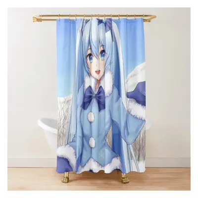 Shower Curtains Hatsune Miku in Winter for Bathroom Decor 72x72 inches