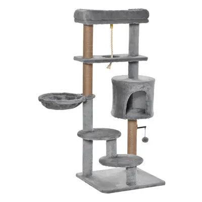 PawHut Cat Tree Climbing Kitten Activity Center x x 120cm Light Grey