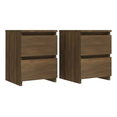 (brown oak, 2) vidaXL 1/2x Bedside Cabinet Engineered Wood Nightstand End Table Multi Colour