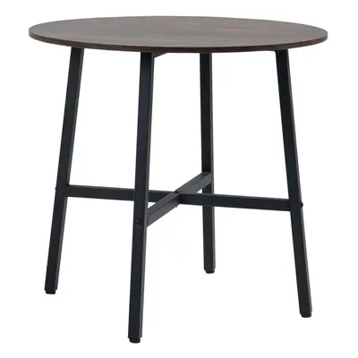 HOMCOM 80cm Round Kitchen Table, Dining Table for Small Spaces, Steel Leg