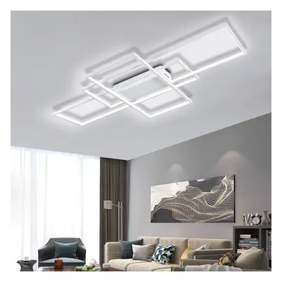 (Cool White) Modern Rectangle LED Chandelier Ceiling Light 110CM