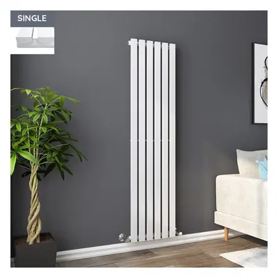 Lulea x 410mm White Single Rectangular Panel Vertical Radiator