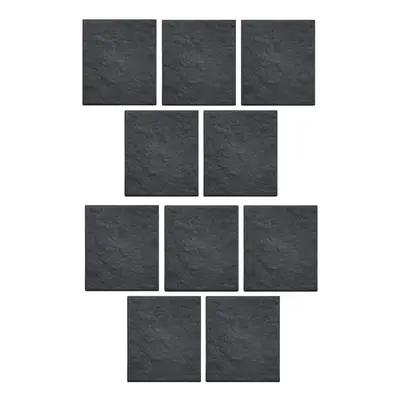 Square Stomp Stone Grey Slate Stepping Stone Recycled Rubber 30cm x10