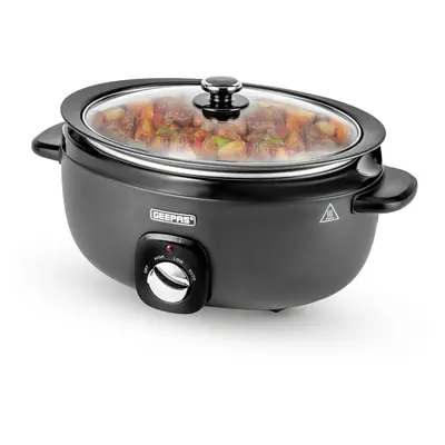 (6.5 L) Geepas Slow Cooker Temperature Settings, Black