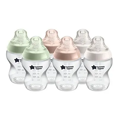 Closer to Nature Baby Bottles, Slow-Flow Breast-Like Teat with Anti-Colic Valve, 260ml, Pack of 