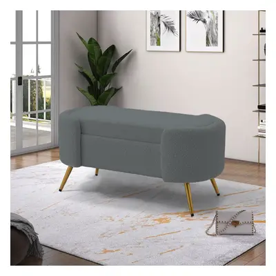 (Grey) Luxurious Upholstered Accent Bench