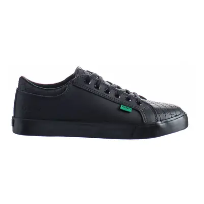 (5, Black) Kickers Tovni Y Quilt Lace-Up Black Smooth Leather Kids Trainers 15876 (UK )