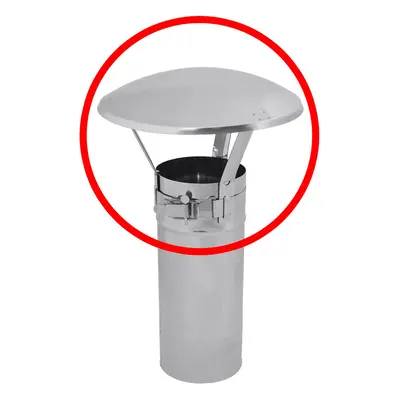 (100-130mm) Stainless Steel Chimney Flue Cowl Pipe Rain Cover Protector Cap Ending 60-250mm