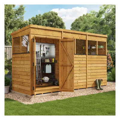 (12x4, Windowed) BillyOh Switch Overlap Pent Shed