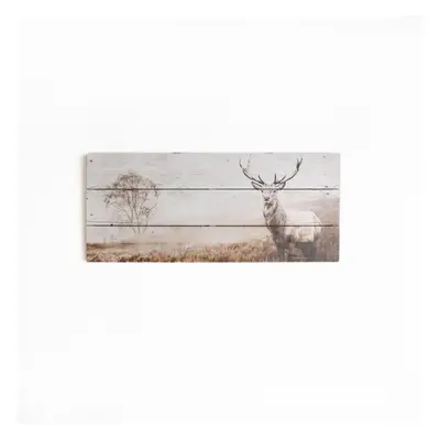 Art for the Home Stag Print On Wood Wall Art