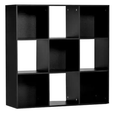 HOMCOM Cube Storage Cabinet Bookcase Bookshelf Home Office Shelf, Black