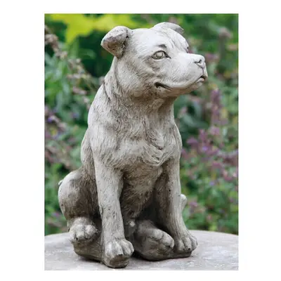 Staffordshire Bull Terrier Dog Stone Statue | Pup Garden Ornament