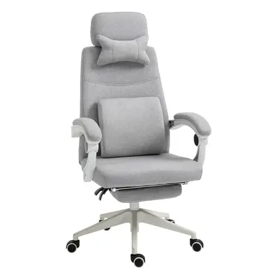 Vinsetto Home Office Chair Reclining Computer Chair w/ Lumbar Support Grey