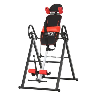 HOMCOM Adjustable Gravity Inversion Table with Safety Belt, Red