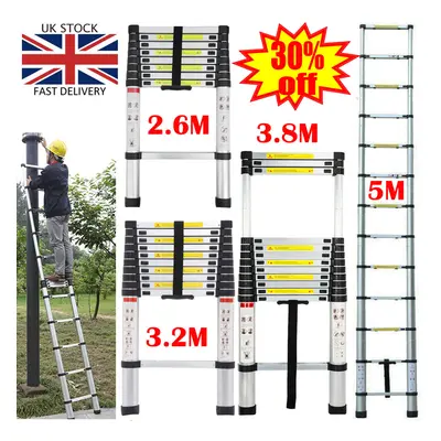 (3.2M) Telescopic Ladder Multi-Purpose Folding Aluminium Telescoping Ladder Extendable Portable 