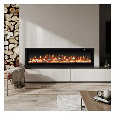 (50 Inch) Electric Fireplace with Remote Flame Colors