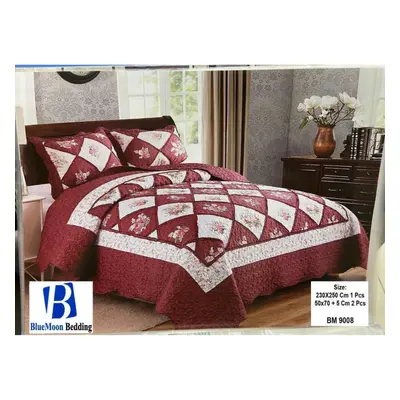 (BM-08) Piece Quilted Patchwork Bedspread Throw Double King Size Bedding Throw Set