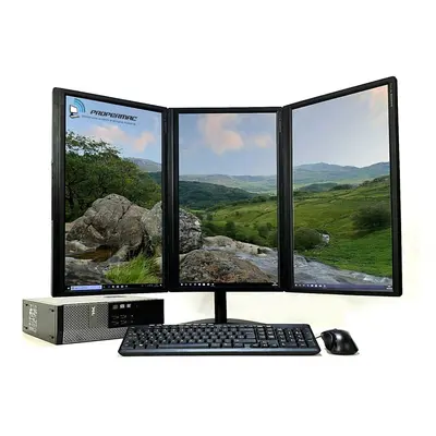 Triple Screen PC Computer Setup Desktop SSD i5 Win PRO Wi-fi