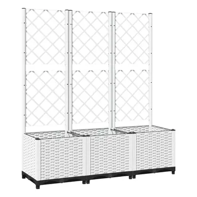 (white, x x cm) vidaXL Garden Planter with Trellis PP Outdoor Raised Bed Flower Pot Planter