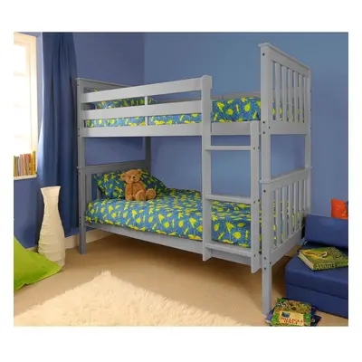 (Grey) Chelsea Wooden Bunk Bed with Tanya Mattresses