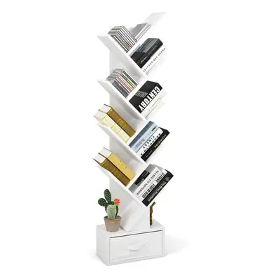 59 inch Tree Bookshelf Free-standing Bookcase with Shelves