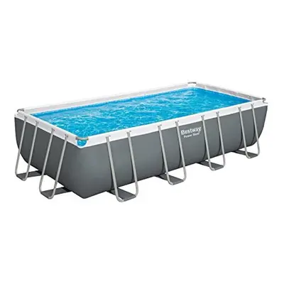 Bestway Power Steel Swimming Pool Complete Set | Above Ground Rectangle Paddling Pool, 18' x 9?