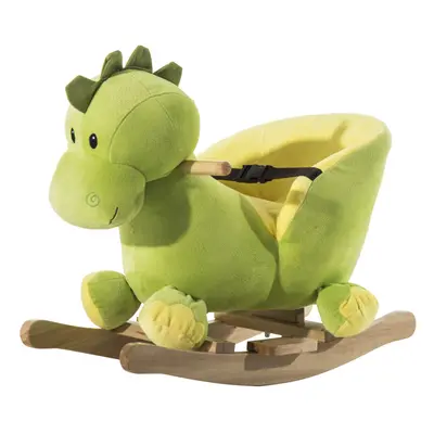 HOMCOM Kids Rocking Horse, Plush Ride-On Dinosaur Seat w/ Seat Safety Belt