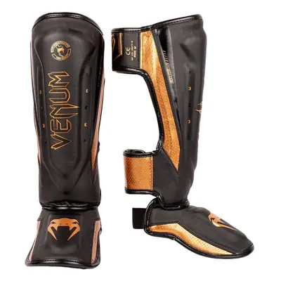 (X-Large) VENUM MMA MUAY THAI ELITE EVO SHIN GUARDS - BLACK/GOLD