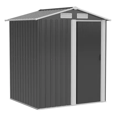 Outsunny 5ft x 4.3ft Outdoor Metal Storage Shed with Sliding Door Sloped Roof