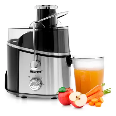 Geepas 600W Juicer Machine Fruit Veg & Citrus Centrifugal Extractor Ideal for Apple, Carrot, Pea