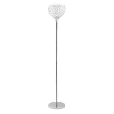 HOMCOM Modern Floor Lamp w/ K9 Crystal Lampshade for Living Room Study Silver