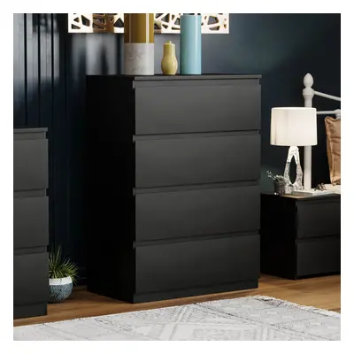 (Black) Denver Drawer Chest Garment Storage Bedroom Unit