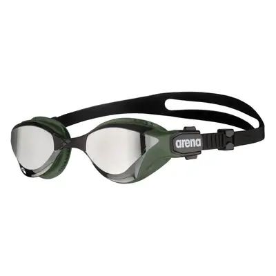 Arena Swimming Cobra Tri Swipe Mirror Goggles (Silver-Army)