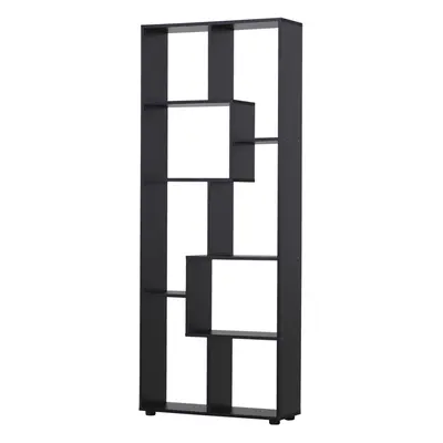 HOMCOM Multipurpose 8-Grid Bookshelf Decorative Shelf, Bathroom, Kitchen Black