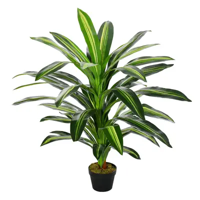 Outsunny 110cm/3.6FT Artificial Dracaena Plant Fake Tree Potted Home Office