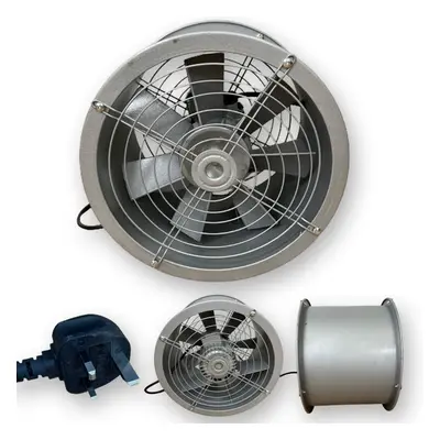 (12" Inches 300mm) Powerful Commercial Axial Metal Canopy Extractor Exhaust Duct Fan 12" 16" 18"