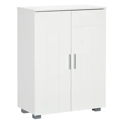 kleankin Modern Bathroom Cabinet, Freestanding Floor Cabinet w/ Storage, White