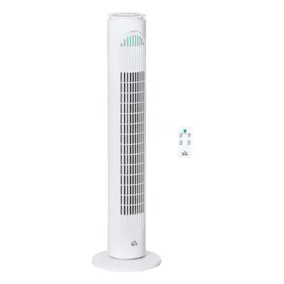 HOMCOM 30" LED Tower Fan with Oscillation Remote Controller White