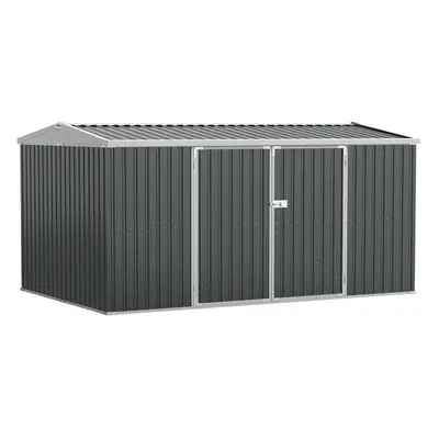 Outsunny Outdoor Garden Storage Shed Steel Tool Storage Box for Backyard Grey