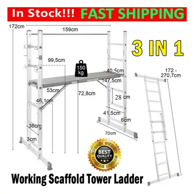 Aluminium Working Scaffold Scaffolding Tower Steps Ladder Platform