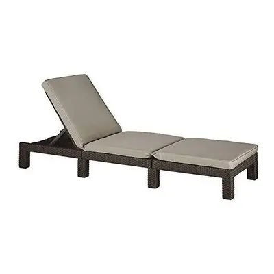 Allibert by Keter Daytona Sunlounger, Brown with Taupe Cushion