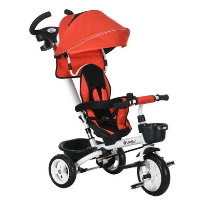 HOMCOM in Trike for Toddler Years with Parent Handle, Red