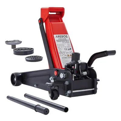 AREBOS 3T Hydraulic Trolley Floor Car Jack with integrated foot pedal | Underride height mm |2 p