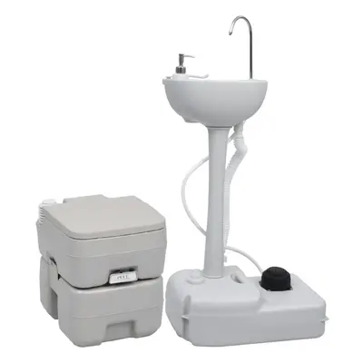 (41.5 x 36.5 x 42.5 cm) vidaXL Portable Camping Toilet and Handwash Stand Set Mobile Toilet Wate