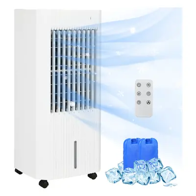 Portable Air Cooler with Humidifier, Remote, Timer, Oscillation, Ice Packs