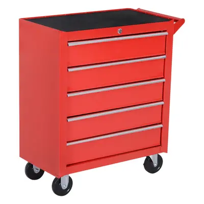 DURHAND Roller Tool Cabinet Stoarge Box Drawers Garage Workshop Chest Red